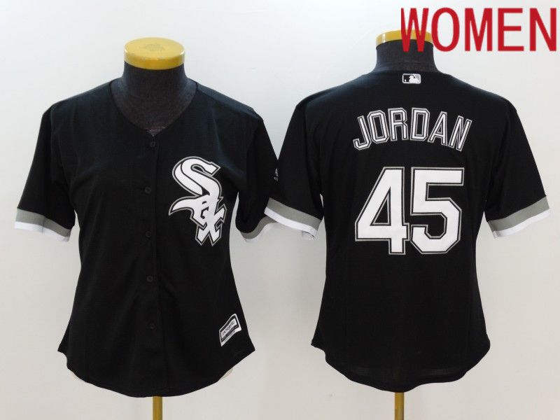 Women Chicago White Sox 45 Jordan Black 2022 MLB Jersey